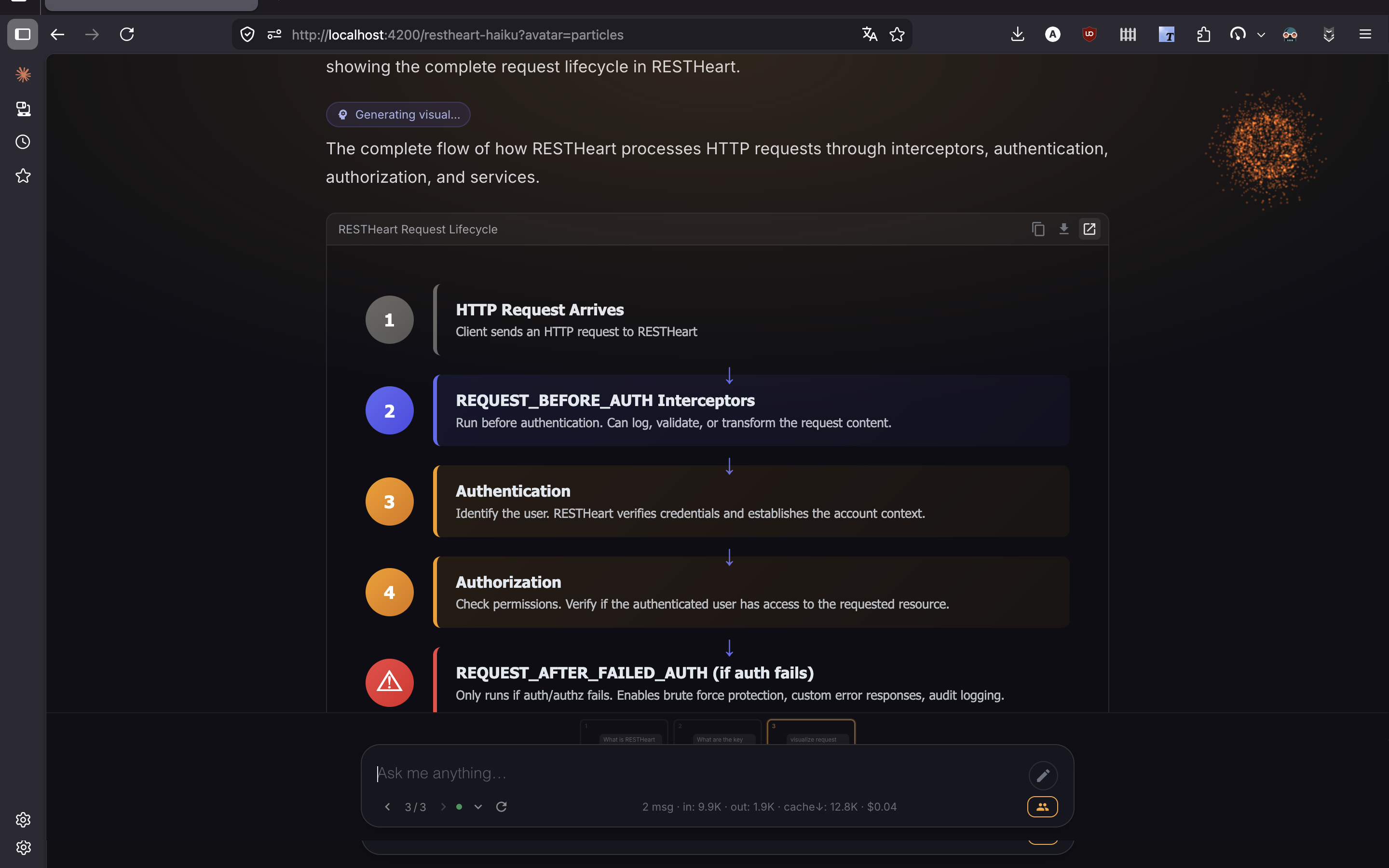 Interactive artifact in chat